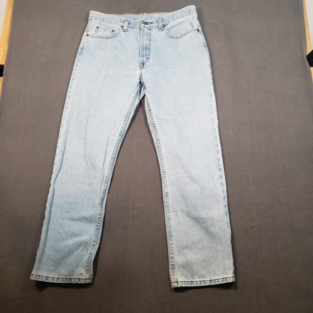 George Regular Fit Jeans Mens 33x30 Light Blue 100% Cotton